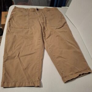 Terra‎ Sky Women's Khaki Crop Pants Size 18W Cotton Blend Stretch Casual